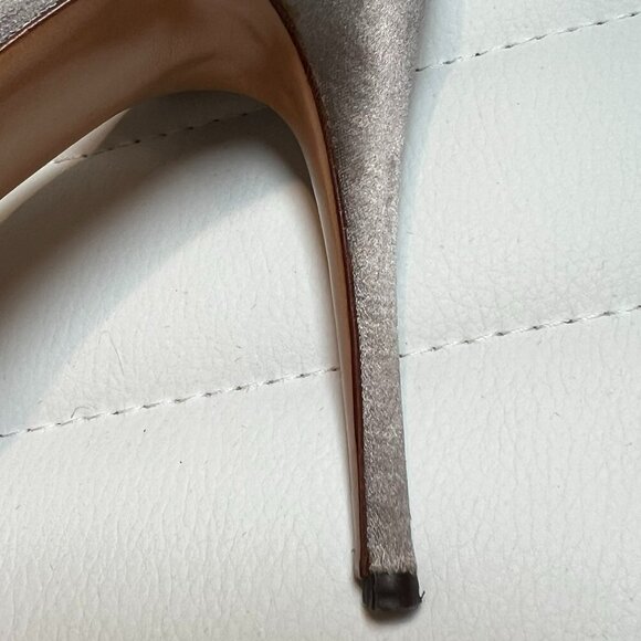 VALENTINO GARAVANI high heels in gray shiny fabric. Size 9.5 - Picture 7 of 9
